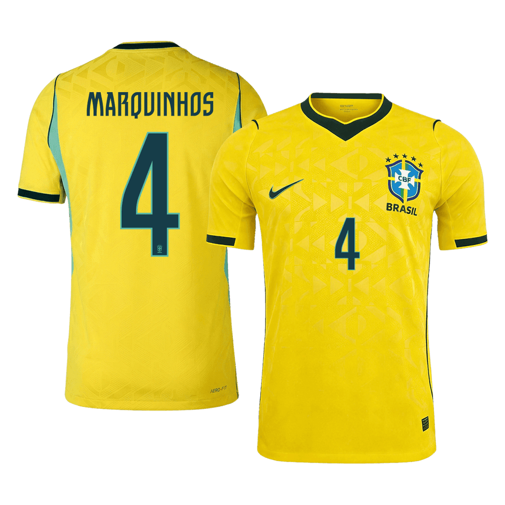 Brazil Heimtrikot 2026 Spieler-Version MARQUINHOS #4