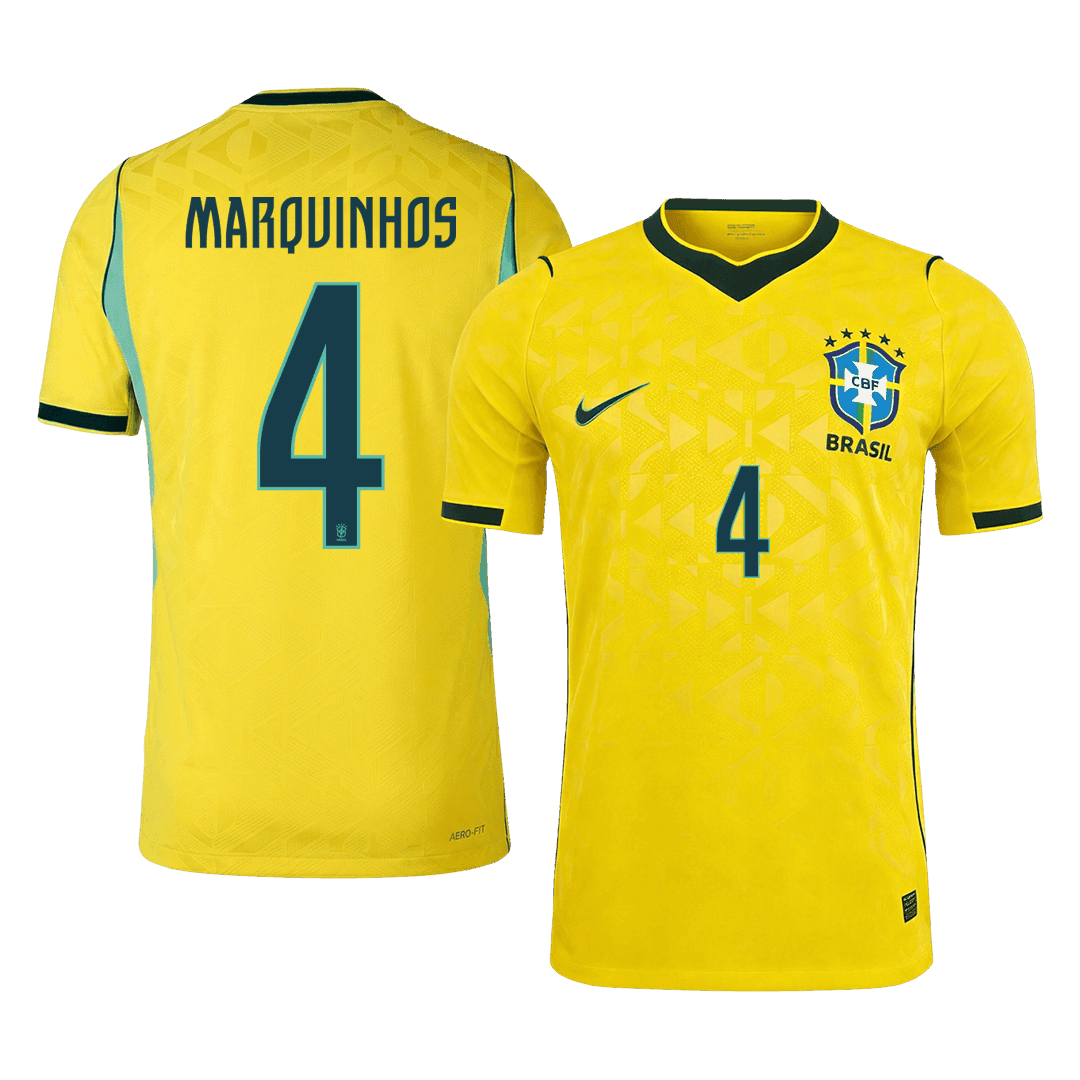 Brazil Heimtrikot 2026 Spieler-Version MARQUINHOS #4