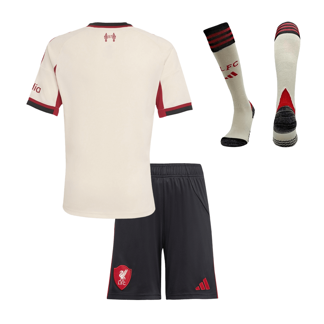 Liverpool Kinder Auswärtstrikot 3-teilig Set 2025/26