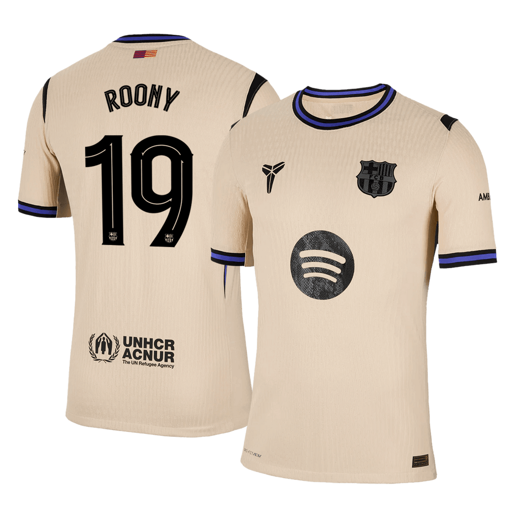 Barcelona Auswärtstrikot 2025/26 Spieler-Version ROONY #19 UCL