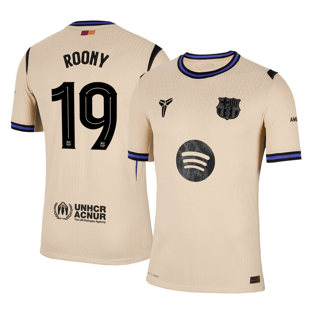 Barcelona Auswärtstrikot 2025/26 Spieler-Version ROONY #19 UCL