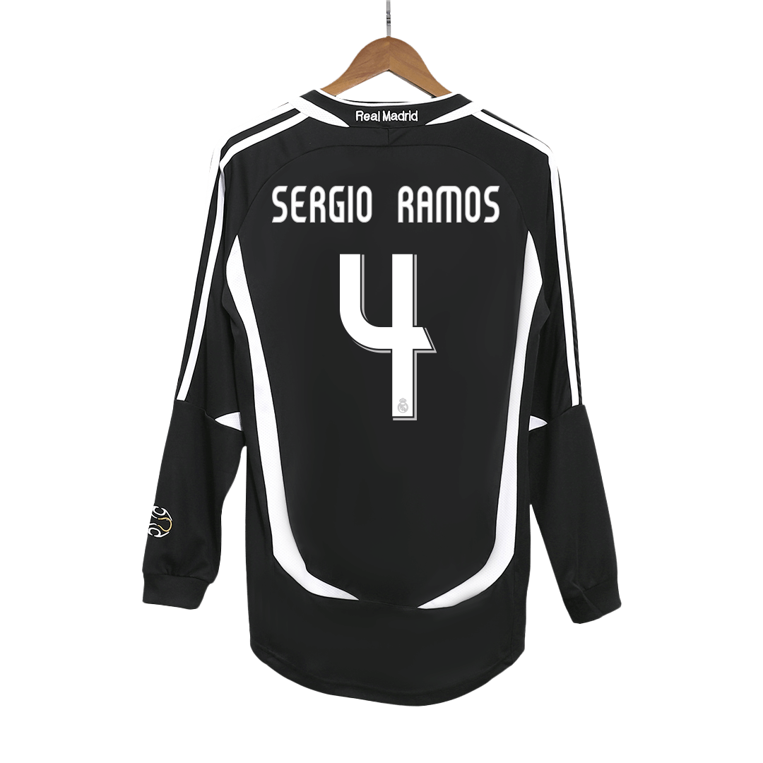 Real Madrid Retro Auswärtstrikot Langarm 2006/07 SERGIO RAMOS #4