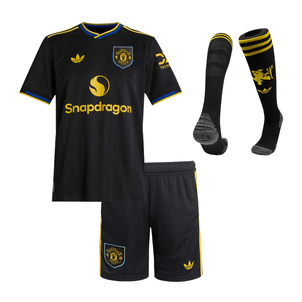 Manchester United Kinder Ausweichtrikot 3-teilig Set 2025/26