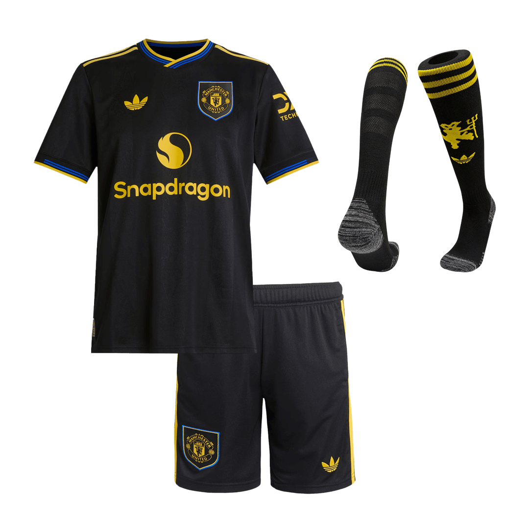 Manchester United Kinder Ausweichtrikot 3-teilig Set 2025/26