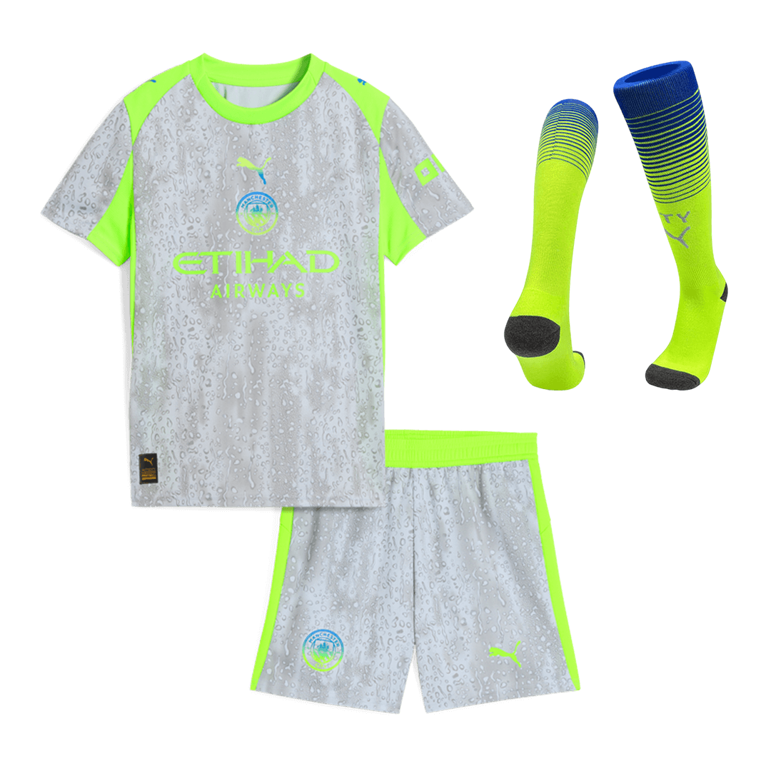 Manchester City Kinder Ausweichtrikot 3-teilig Set 2025/26