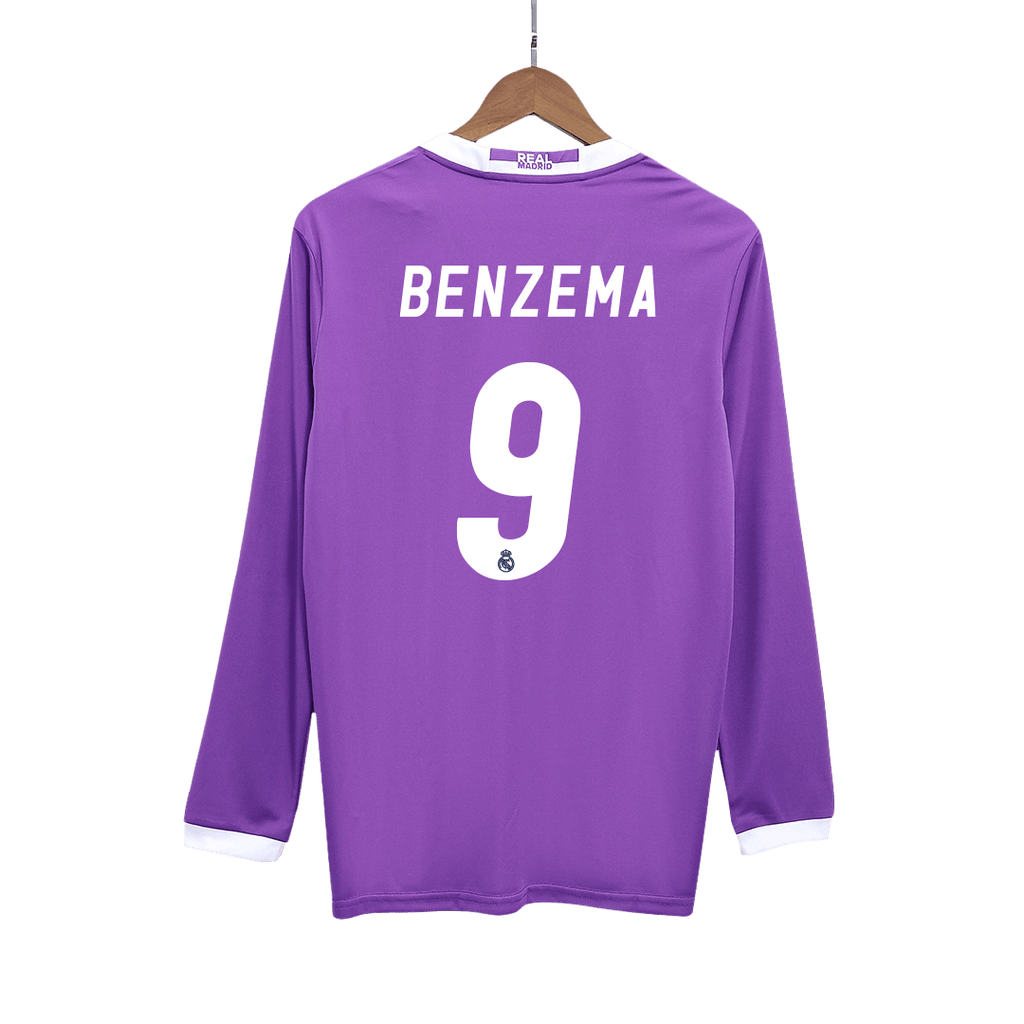 Real Madrid Retro Auswärtstrikot Langarm 2016/17 BENZEMA #9