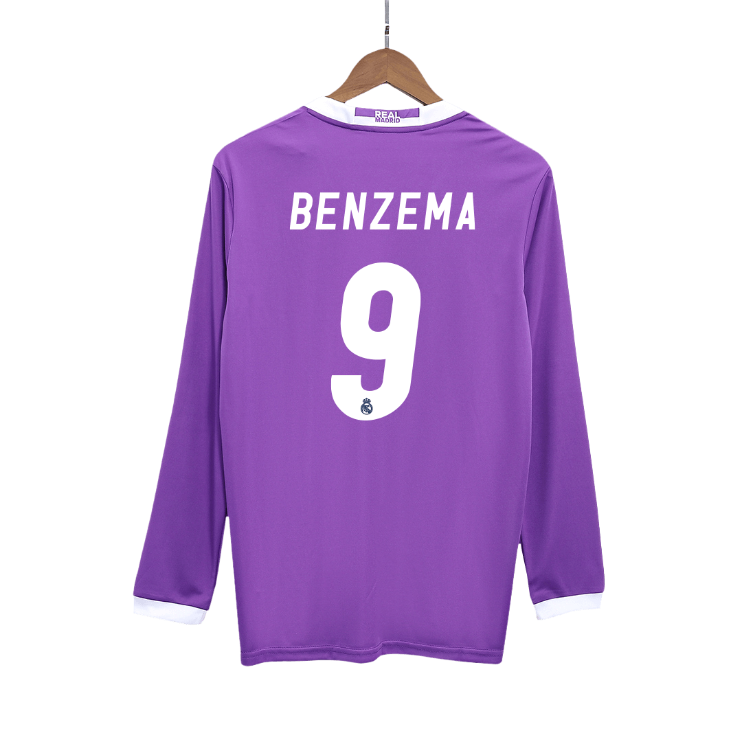 Real Madrid Retro Auswärtstrikot Langarm 2016/17 BENZEMA #9