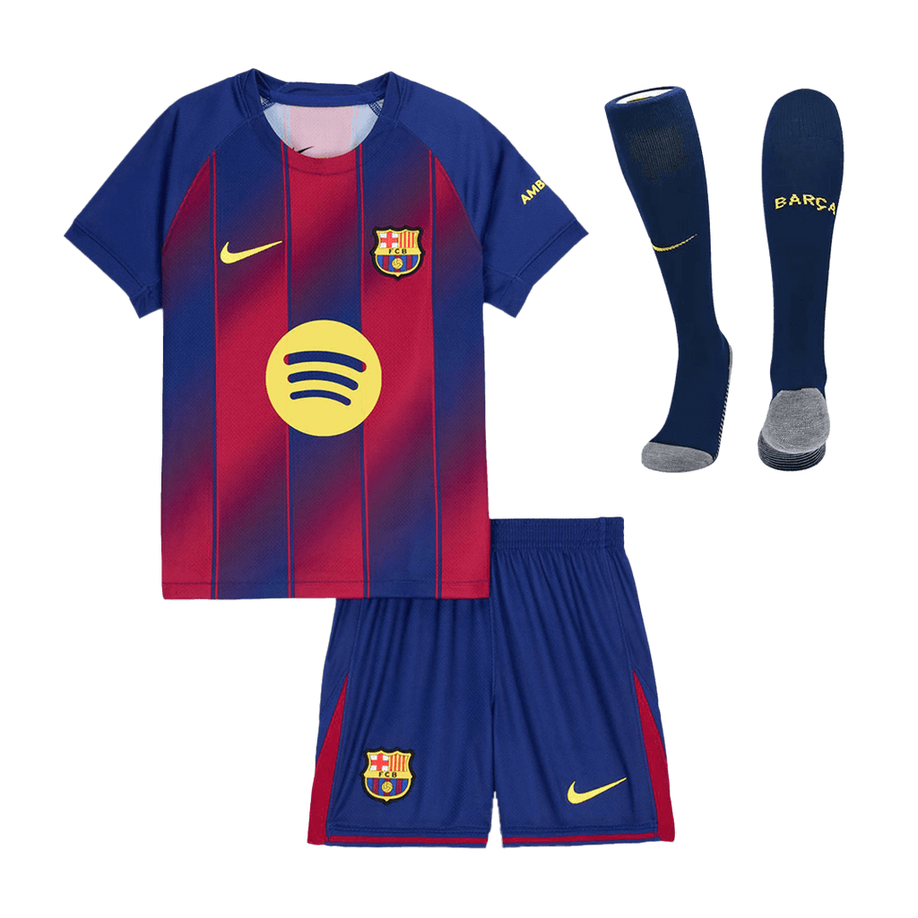 Barcelona Kinder Heimtrikot 3-teilig Set 2025/26