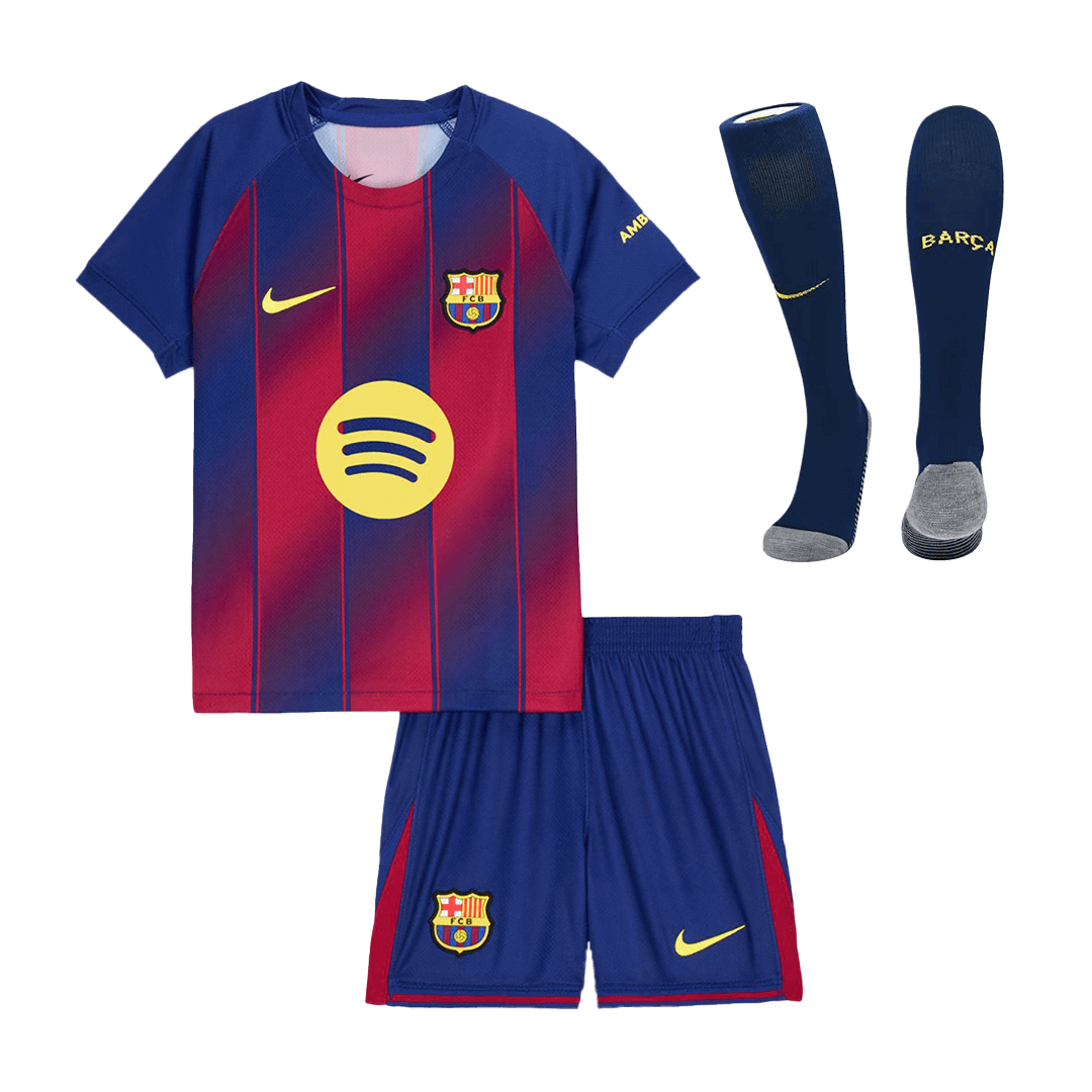 Barcelona Kinder Heimtrikot 3-teilig Set 2025/26