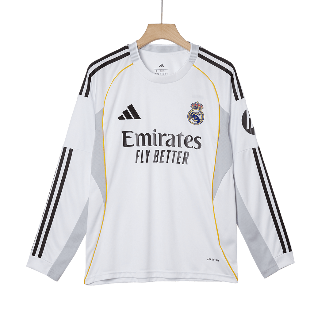 Real Madrid Heimtrikot Langarm 2025/26 Fan-Version