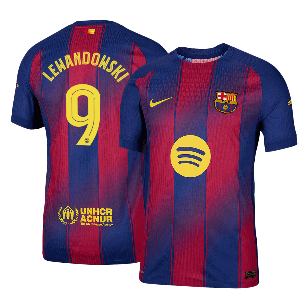 Barcelona Heimtrikot 2025/26 Spieler-Version LEWANDOWSKI #9 UCL