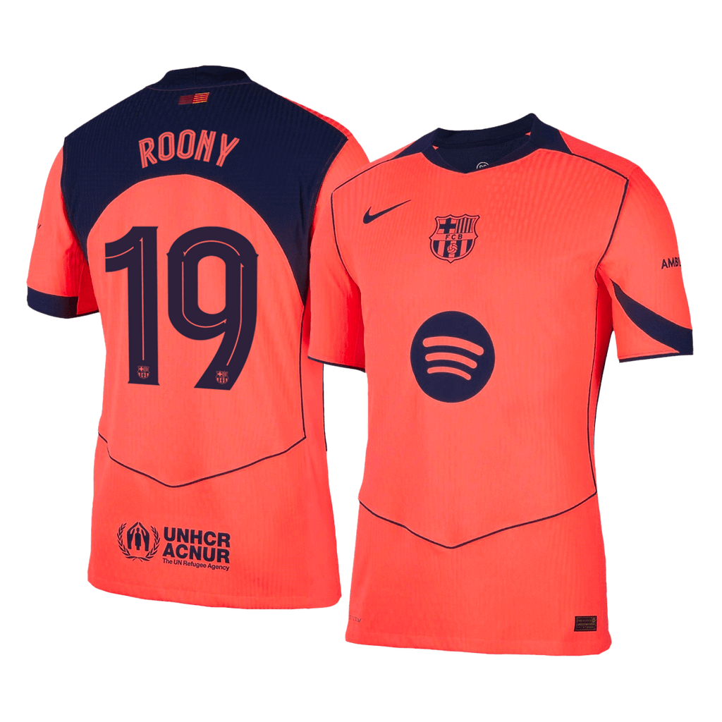 Barcelona Ausweichtrikot 2025/26 Spieler-Version ROONY #19 UCL