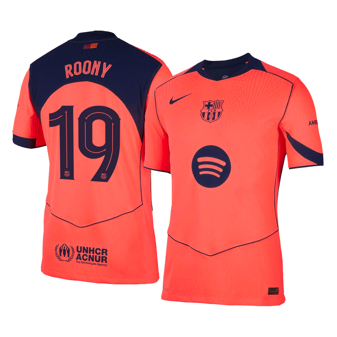 Barcelona Ausweichtrikot 2025/26 Spieler-Version ROONY #19 UCL