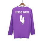 Real Madrid Retro Auswärtstrikot Langarm 2016/17 SERGIO RAMOS #4