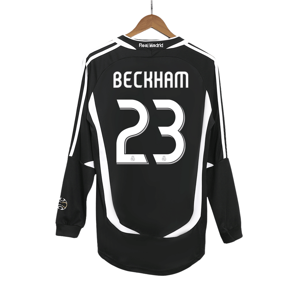 Real Madrid Retro Auswärtstrikot Langarm 2006/07 BECKHAM #23