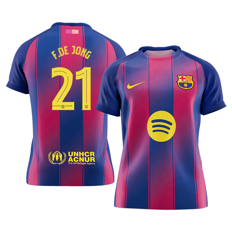 F.DE JONG #21 Herren Barcelona Heim Fußballtrikot 2025/26 - UCL [PREMIUM]