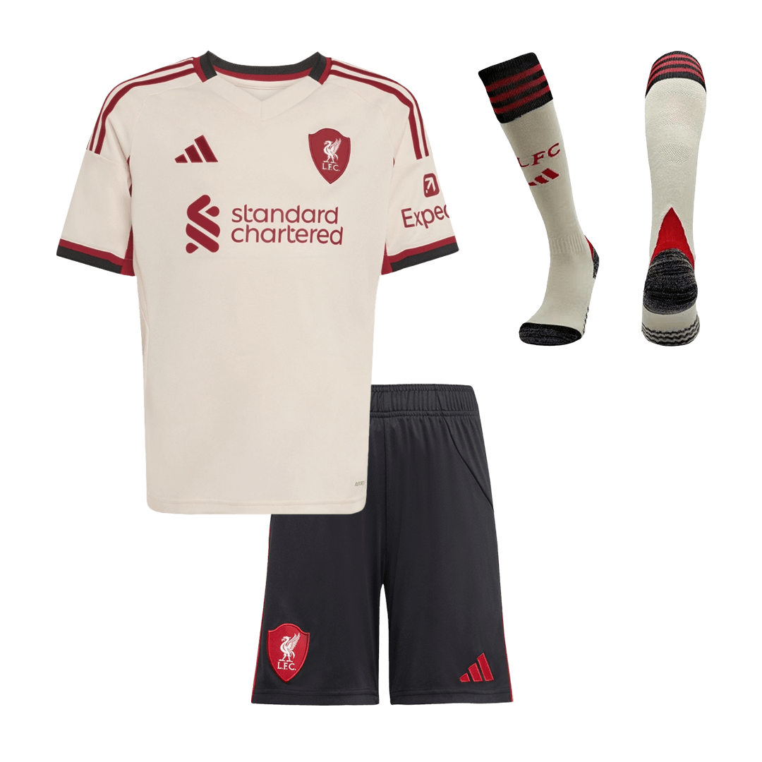 Liverpool Kinder Auswärtstrikot 3-teilig Set 2025/26