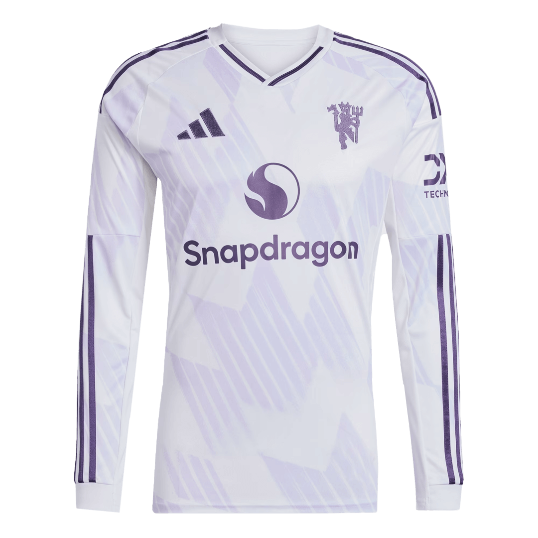 Manchester United Auswärtstrikot Langarm 2025/26 Fan-Version