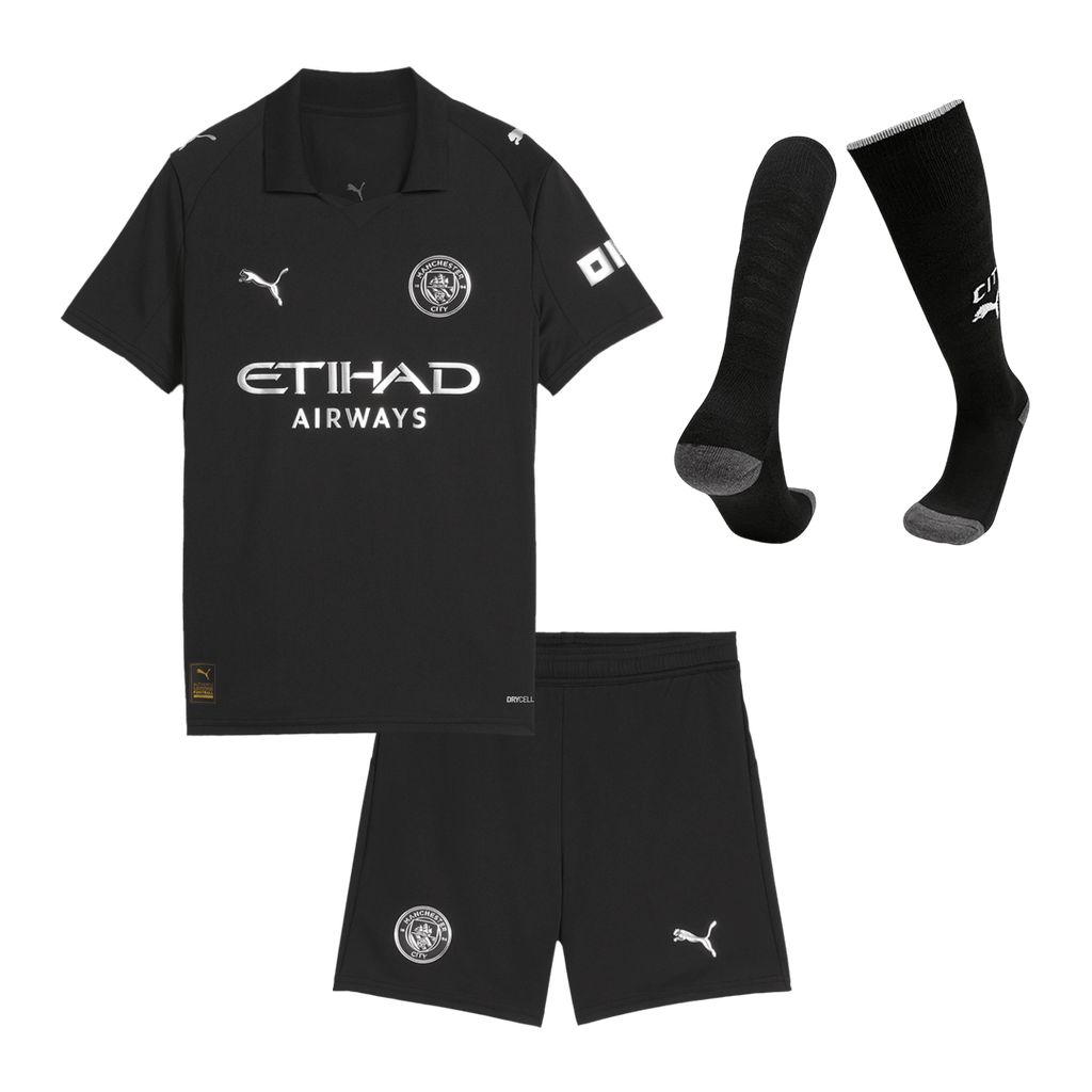 Manchester City Kinder Auswärtstrikot 3-teilig Set 2025/26