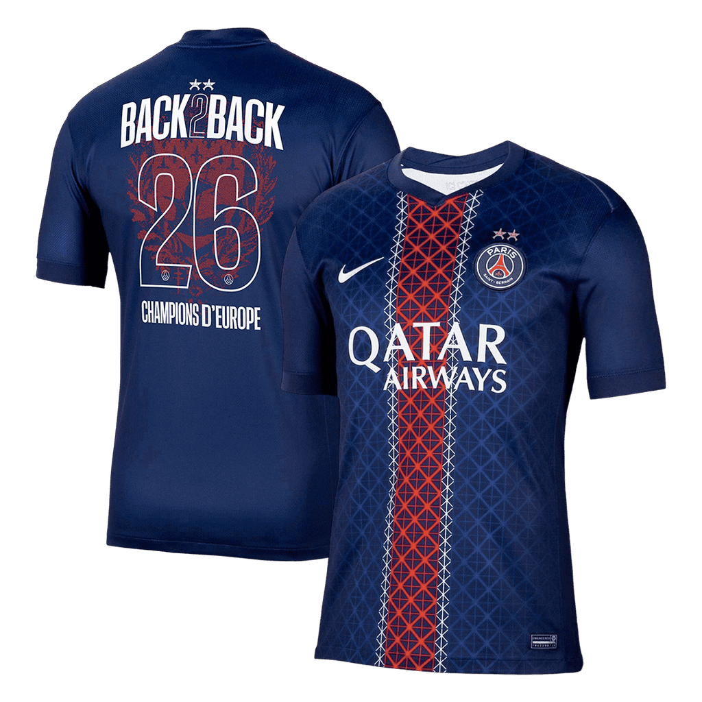 PSG Heimtrikot 2025/26 Fan-Version Champions of Europe #26