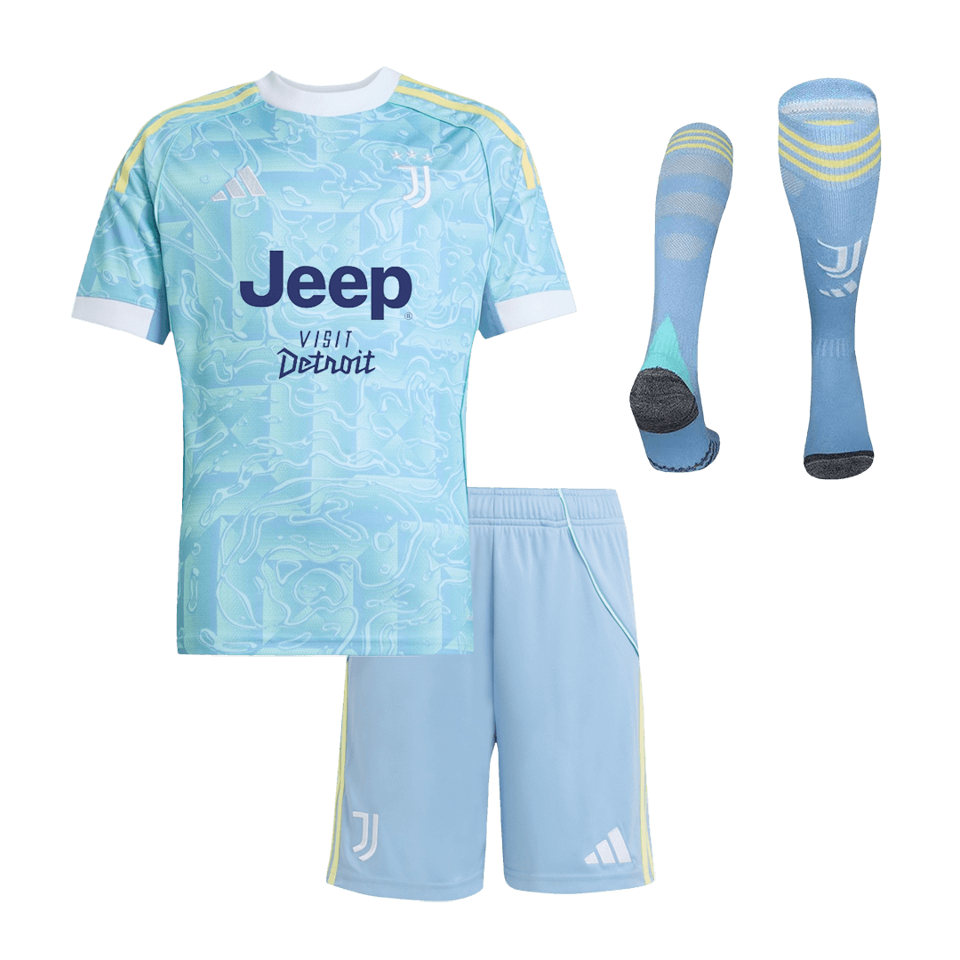 Juventus Kinder Auswärtstrikot 3-teilig Set 2025/26