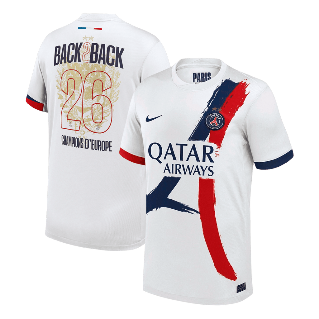 PSG Auswärtstrikot 2024/26 Fan-Version Champions of Europe #26