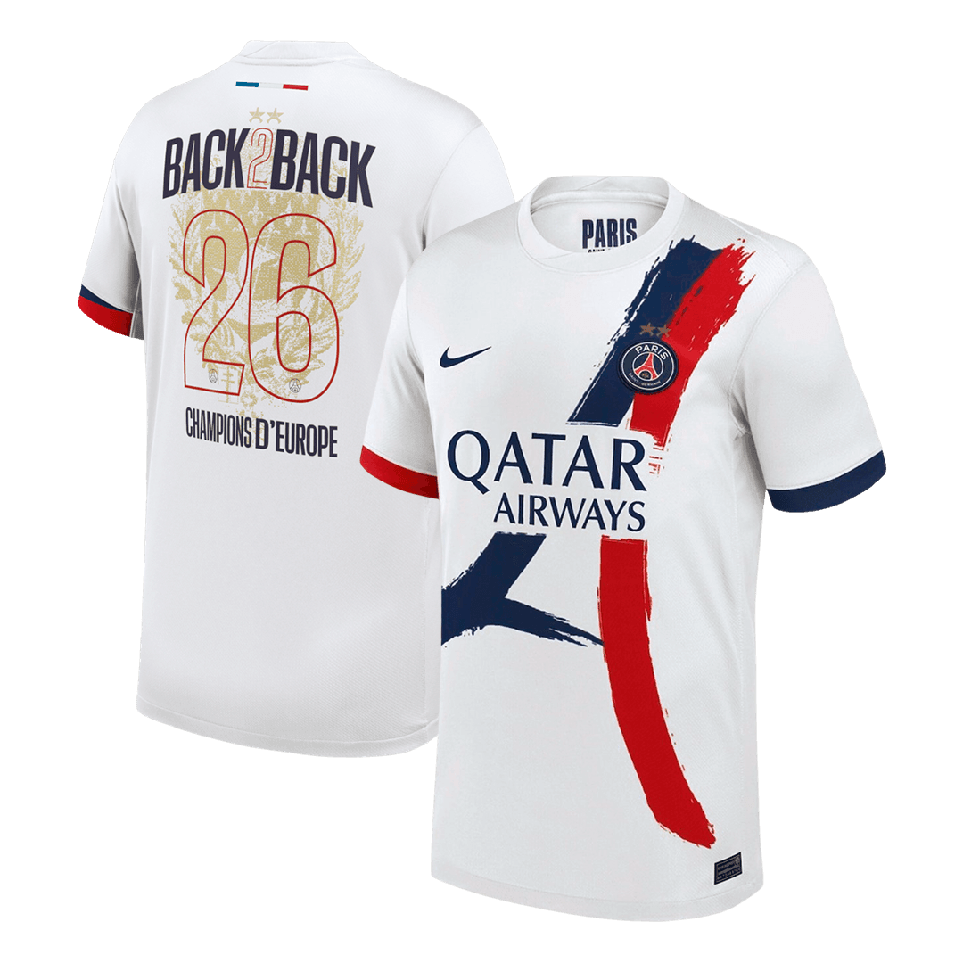 PSG Auswärtstrikot 2024/26 Fan-Version Champions of Europe #26